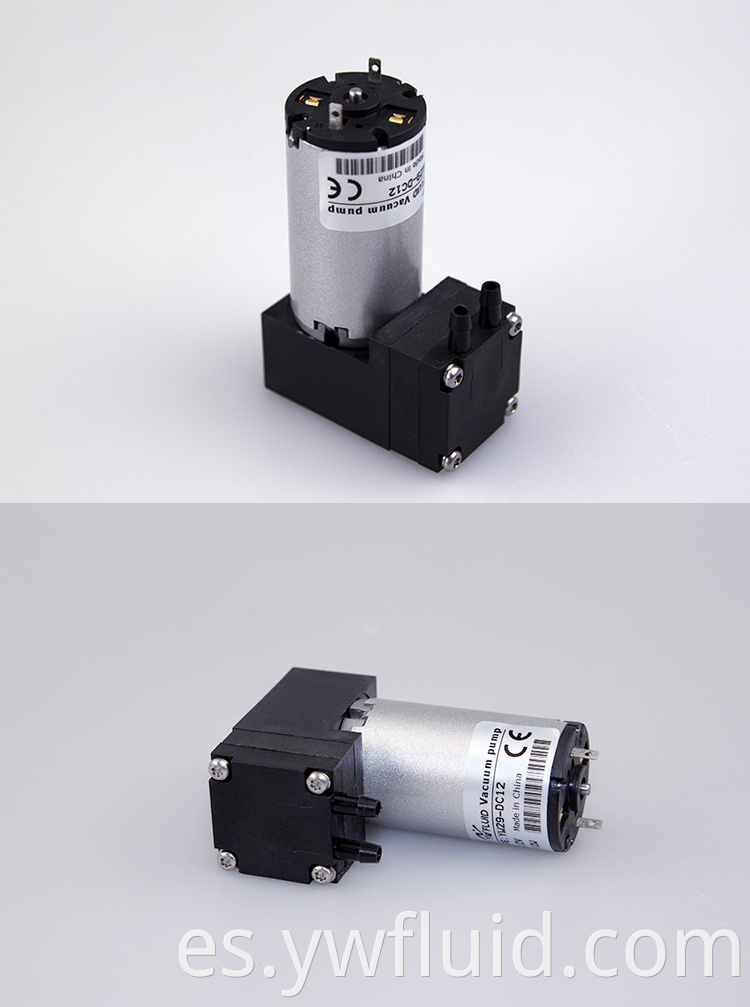 YWfluid Proveedor de bomba de micro diafragma de grado alimenticio de alto rendimiento con motor de CC utilizado para la generación de vacío de transferencia de gas